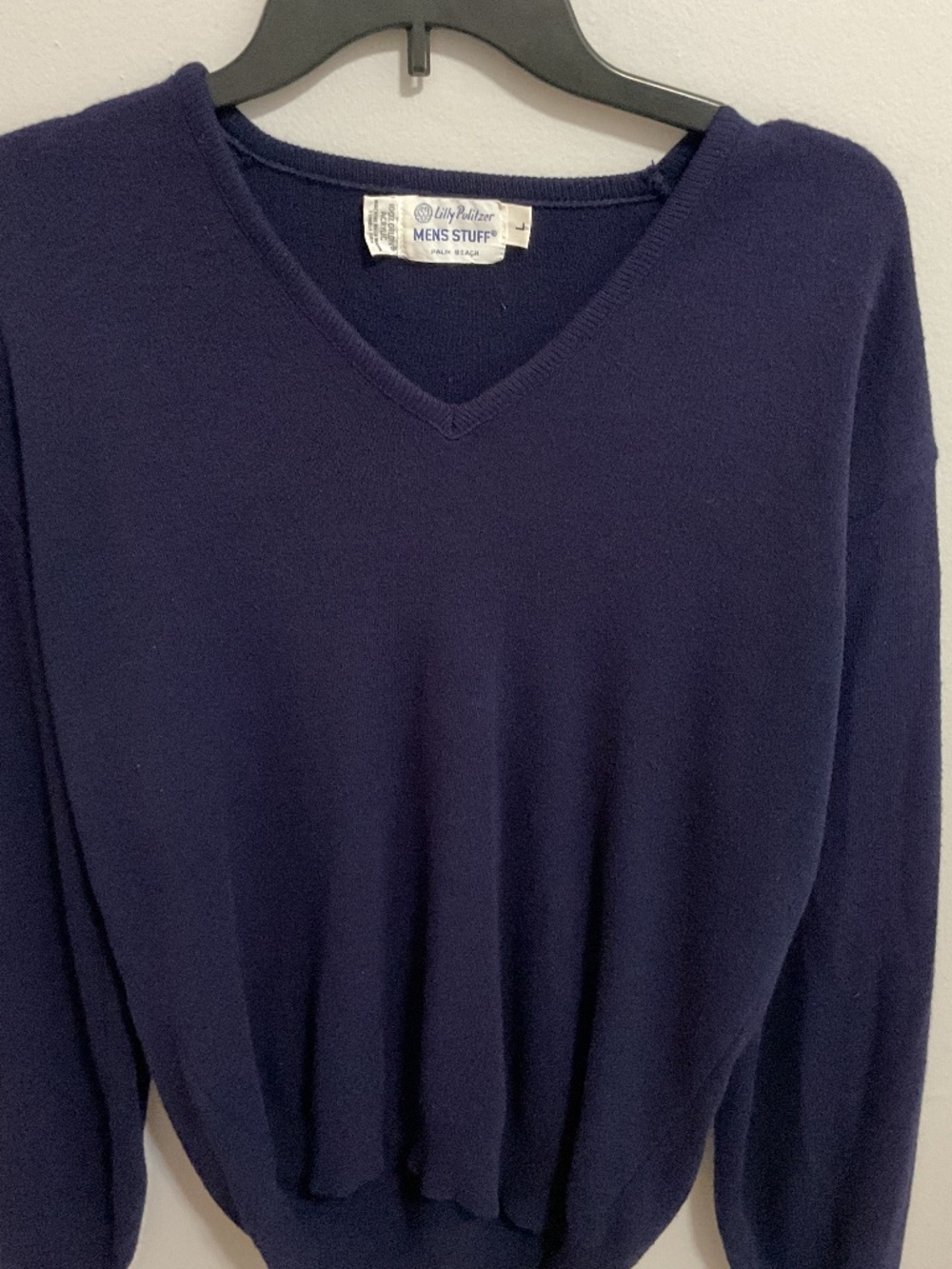Vintage Lilly Pulitzer Men’s Stuff V-neck Pullover LS Sweater, Large,RARE